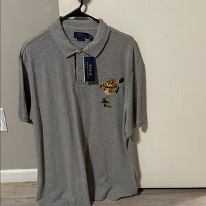 Polo by Ralph Lauren Gray Polo Shirt with Bear Logo